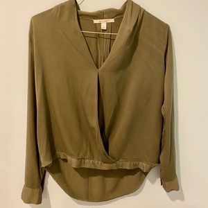 Long sleeve, olive green boutique blouse